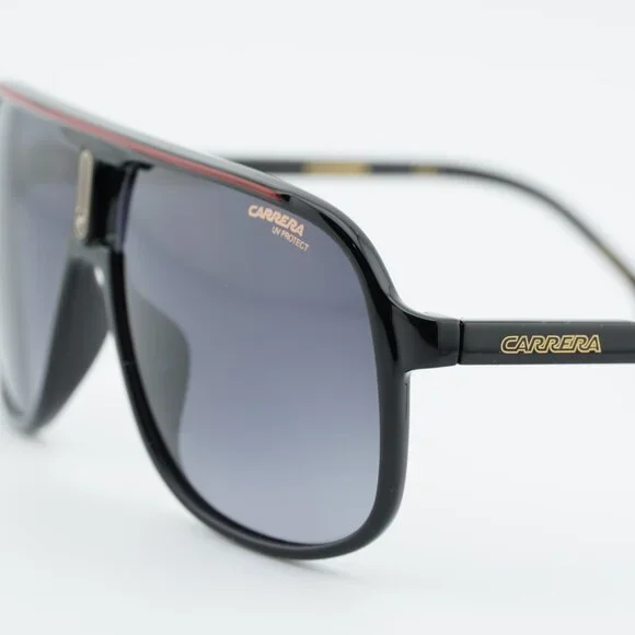 CARRERA 1047/S 0OIT 9O Sunglasses Black Aviator Frame, Grey Lenses